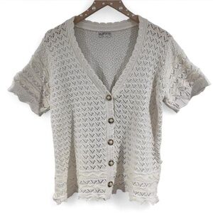 Coastal Grandma Vintage Knit Cardigan - Scallop Hem Rare 80s/90s Bett Mode